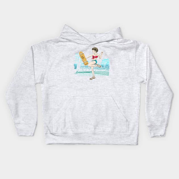 City wave Kids Hoodie by motylanoga